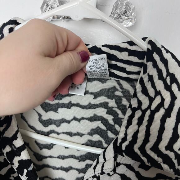 Chico's Travelers Women's Zebra Print Acetate Knit Stretch Midi Dress Size Small - Picture 5 of 7